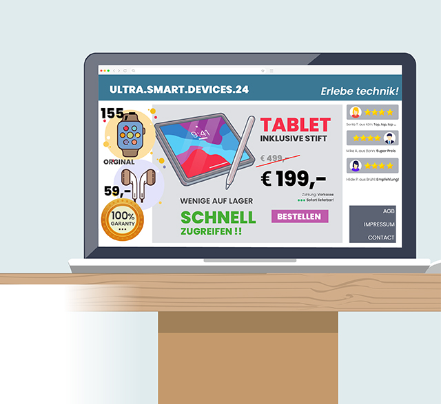 Startbild des Kurses „Gefälschte Websites erkennen“